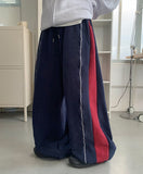 [unisex] Yukota banding string side pin tuck color matching brushed jogger pants