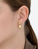 Champagne Moon Dew Drop Silver Falling Earrings