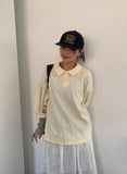 Melfi Waffle Shirring Collar Tee