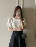 Lotte Pearl Puff Tweed T-Blouse