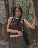 Vivi Unbalance Rribbed Sleeveless