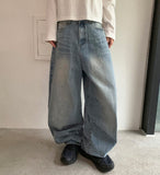 Delmap Washing Denim Balloon Wide Pants