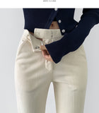 Corduroy Brushed Long Bootcut Banding Pants