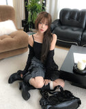 Hypee Check Tiered Midi Skirt