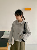[BAONHAUS] Kaeki Cotton Collar Crop Cardigan