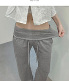 Flowy Fold Low-Rise Bootcut Banding Pants