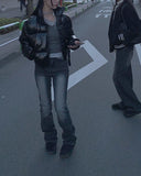 Circle Strap Wide Denim Pants
