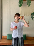 Hitu Summer Openwork Knit Short Sleeve Cardigan