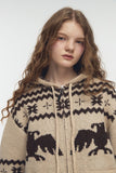 [2-WAY] Nordic Winter Hood Knit Zip-up