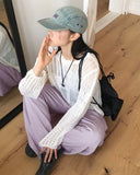 Rishi Vintage Punching Mesh Layered Long-Sleeved Knitwear