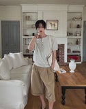 Icy Henley Neck Short Sleeve Knit