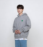 Clover smile embroidery hooded zip-up