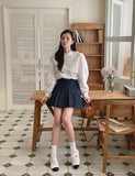 Kay Pleated Mini Skirt [Belt set]