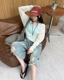 Hike Damaged Bermuda Denim