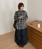 Cleon Navy Check Over Shirt