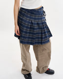 Tartan check frill wrap skirt