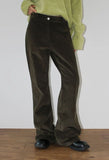 CURVED CORDUROY BOOTCUT PANTS