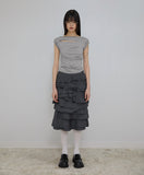 Asymmetrical Draped Roll-Up T-Shirt