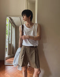 Loin Over Fit U-Neck Cut Sleeveless