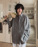 Vivid striped loose fit shirt