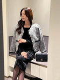 Cove Color Matching Wing Knit Jacket Cardigan