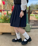 Lanta pin tuck banding midi skirt