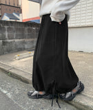 [BAONHAUS] Richenko ribbon banding long skirt
