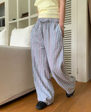Shudi Stripe Banding Long Wide Pants