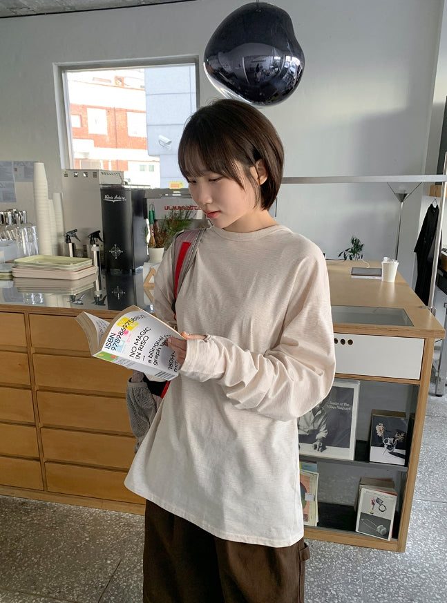 【BAON】[unisex] Kotiru Stripe Over Warmer Long Sleeve Tee BAON (バオン) - [男女兼用]コーティルストライプオーバー