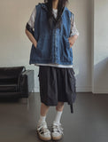 Logan denim hoodie vest