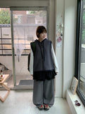 Deranki Stripe Over Hood Knit Vest