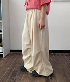[unisex] Keiri pintuck banding parachute wide linen pants