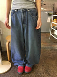 Hamir Side Button Denim Wide Pants