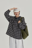 [BAONHAUS] Kitket Check Over Hood Shirt