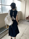 Paon Two-Pocket String Canvas Cotton Backpack