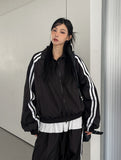 Tudi Diagonal Track Nylon Wind Jumper