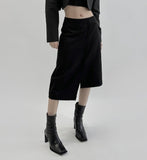 Raju unbalanced wool skirt