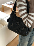 Wet vintage belt shoulder bag
