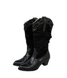 Premium Linen Western Boots