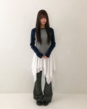 Arun Unbalanced Flare Layered Skirt