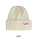Annyu patch ribbed wool beanie