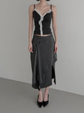 Frill Lace Wrap Slim Sleeveless
