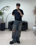 Turren Glitch Lettering Crop Short Sleeve Tee