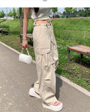 Big Pocket Cargo String Waist Adjustable Balloon Rustling Banding Pants