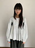 Kentit Stripe Shirring Button Blouse