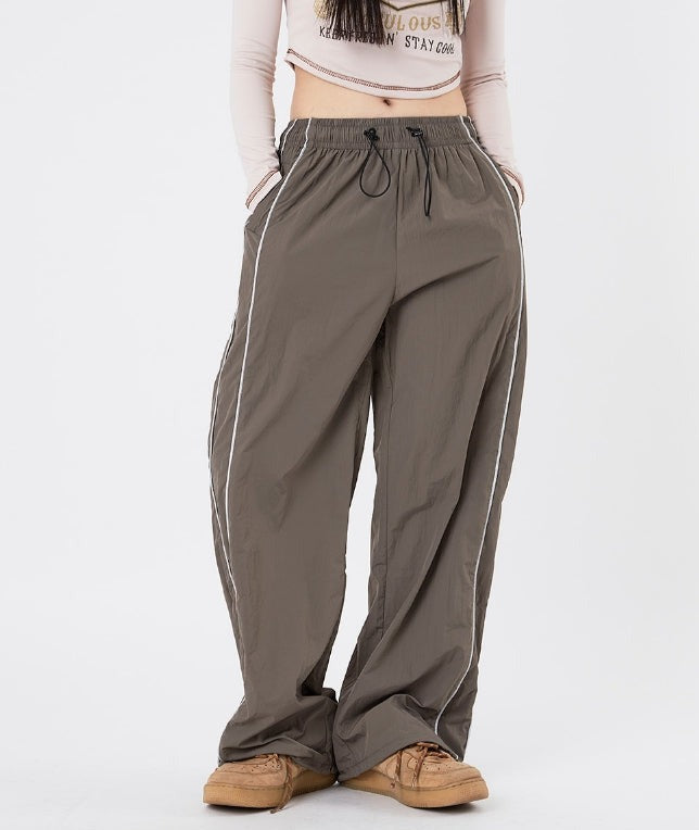 Raucohouse(ラウコハウス) - Side line wide banding track pants