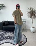 Neble Unbalanced Line Denim Pants
