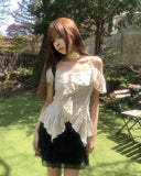 Bloom Corsage Frill Blouse