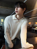 Open collar mesh knit