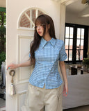 Pop Roundy Unbalance Check Shirt